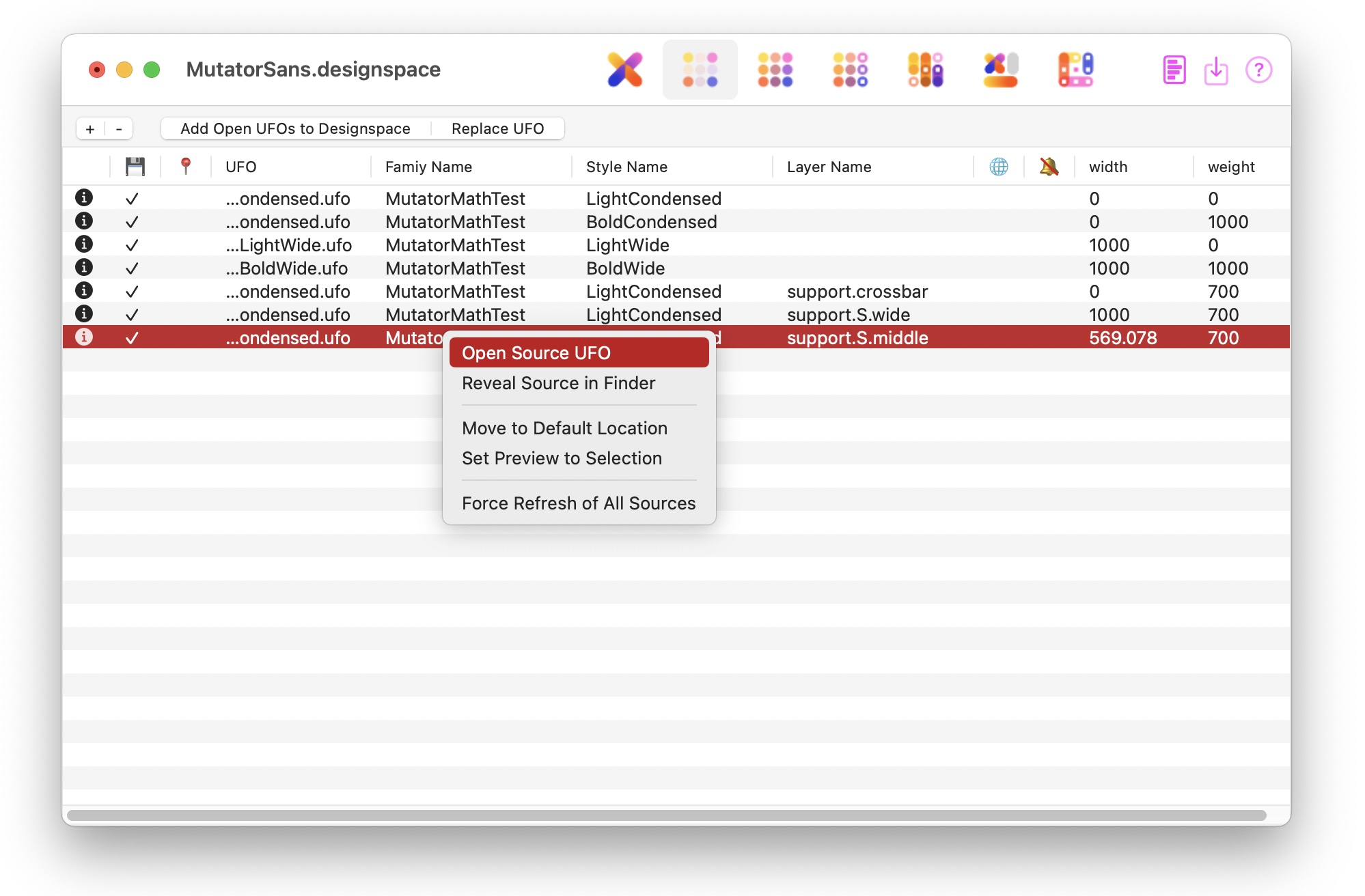 screenshot of DSE2 sources tab